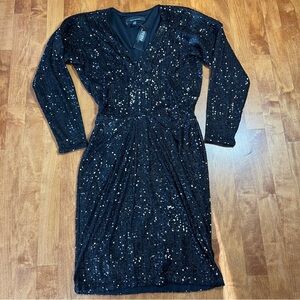 Stunning White House Black Market Elegant Black Sequin Dress
